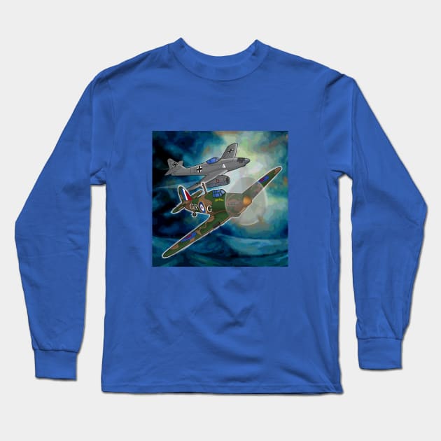 Hawker Hurricane and ME 262 Long Sleeve T-Shirt by lytebound